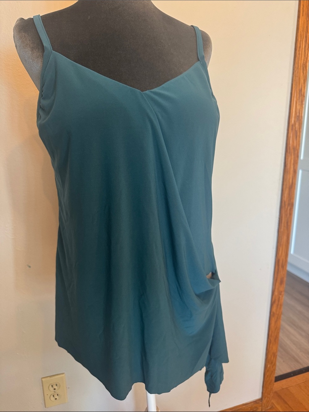 New! Magicsuit Teal Draped Swim Cami Top